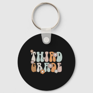 3rd Grade Teacher Boho Flower Back To School Key Ring