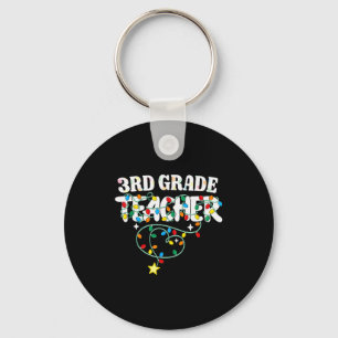 3rd Grade Teacher Christmas Lights Third Grade Tea Key Ring