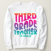 3rd Grade Teacher Colourful Ombre Text Design