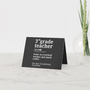 3rd Grade Teacher Funny Third Grade Teachers Gifts Card