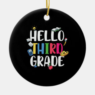 3rd Grade Teacher Hello 3rd Grade Ceramic Tree Decoration