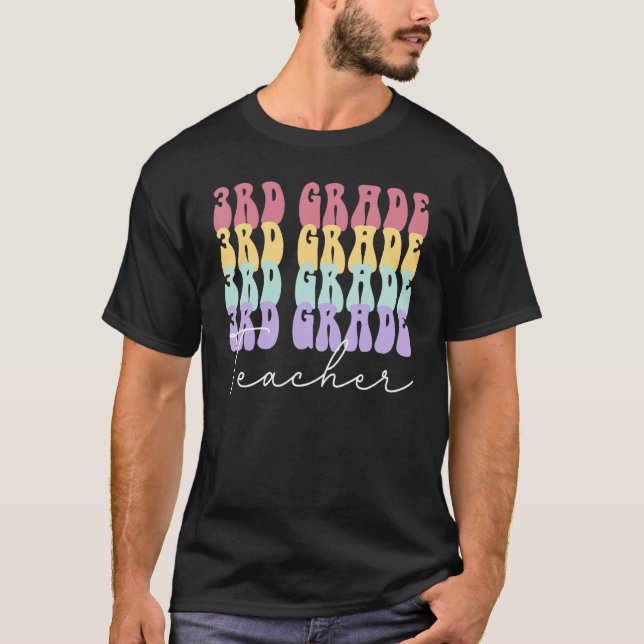 3rd Grade Teacher Retro Groovy 3rd Grade Teaching T-Shirt (Front)