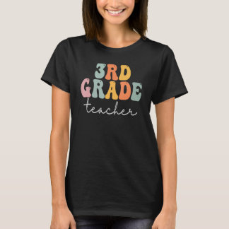 3rd Grade Teacher Retro Groovy Vintage First Day O T-Shirt