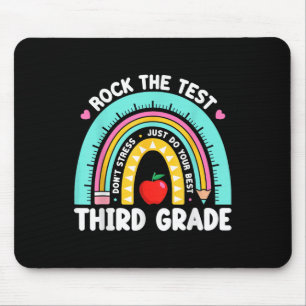 3rd Grade Teacher Rock The Test Day Third Grade Te Mouse Mat