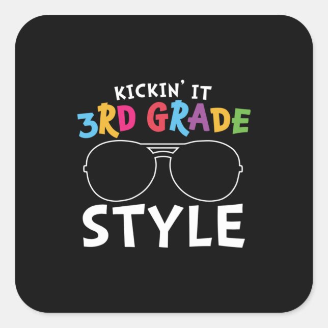 3rd Grade Teacher Third Grade Style Square Sticker (Front)