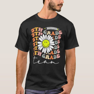 3rd Grade Team Retro Groovy Women Happy First Day  T-Shirt