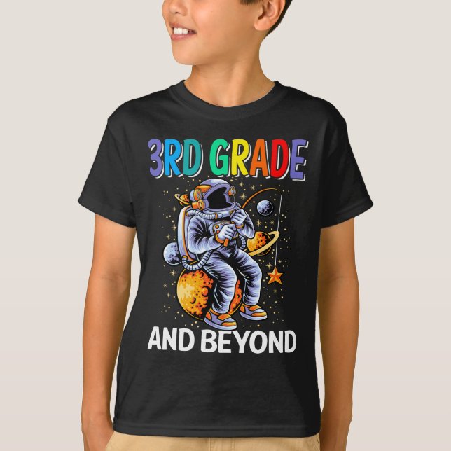 3rd Grade Tee Back to School Spaceman Space Lovers (Front)