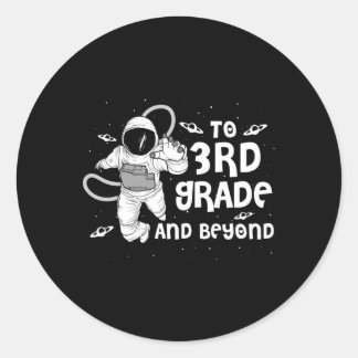 3rd Grade Tee Back To School Spaceman Space Lovers Classic Round Sticker