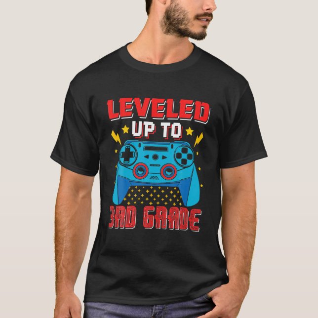 3Rd Grade Unlocked Level Up Video Game Controller T-Shirt (Front)