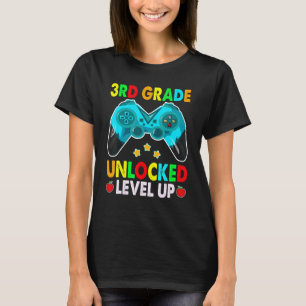 3rd Grade Unlocked Level Up With Game Controller F T-Shirt