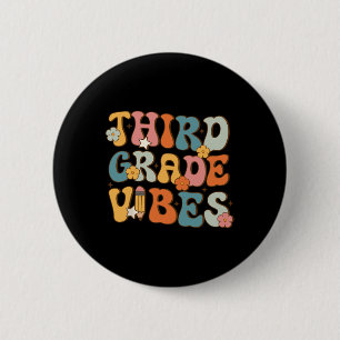 3rd Grade Vibes Back To School Retro Third Grade T 6 Cm Round Badge