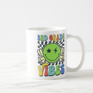 3rd Grade Vibes Groovy Smile Face Back To School T Coffee Mug