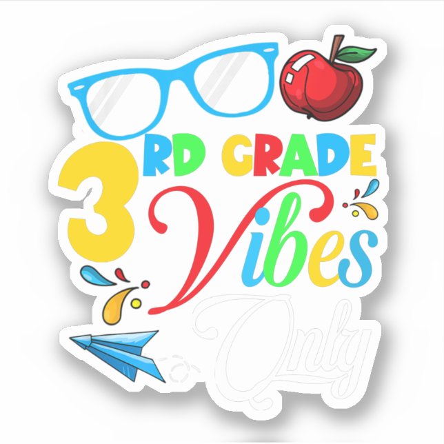 3rd Grade Vibes Only Back To School Cute Kids Stud (Front)