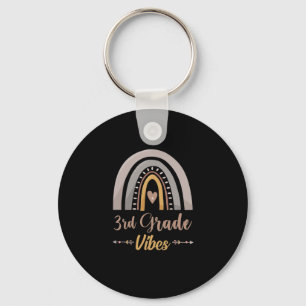 3rd Grade Vibes Rainbow Third Grade Back to School Key Ring