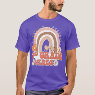 3rd Grade Vibes Retro 70s Rainbow Back To School S T-Shirt
