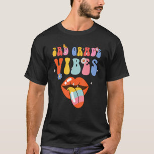 3rd Grade Vibes Retro Groovy Back To School Teache T-Shirt