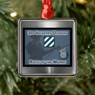 3rd ID Infantry Division Christmas Metal Tree Decoration