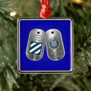 3rd ID Infantry Division Christmas Metal Tree Decoration