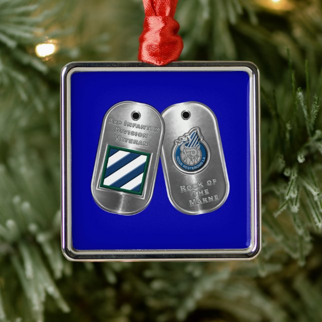 3rd ID Infantry Division Christmas Metal Tree Decoration (Tree)