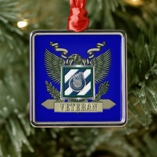 3rd ID Infantry Division Christmas Metal Tree Decoration