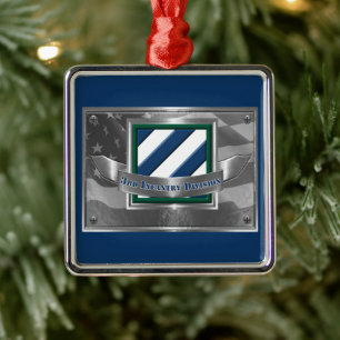 3rd ID Infantry Division Christmas Metal Tree Decoration
