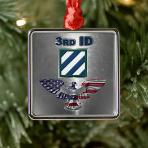 3rd ID Infantry Division Christmas Metal Tree Decoration