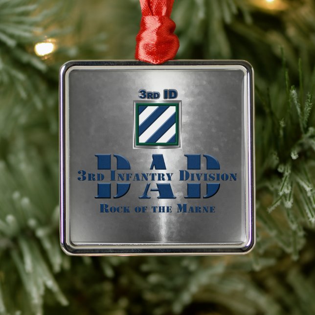 3rd ID Infantry Division DAD Christmas Metal Tree Decoration (Tree)