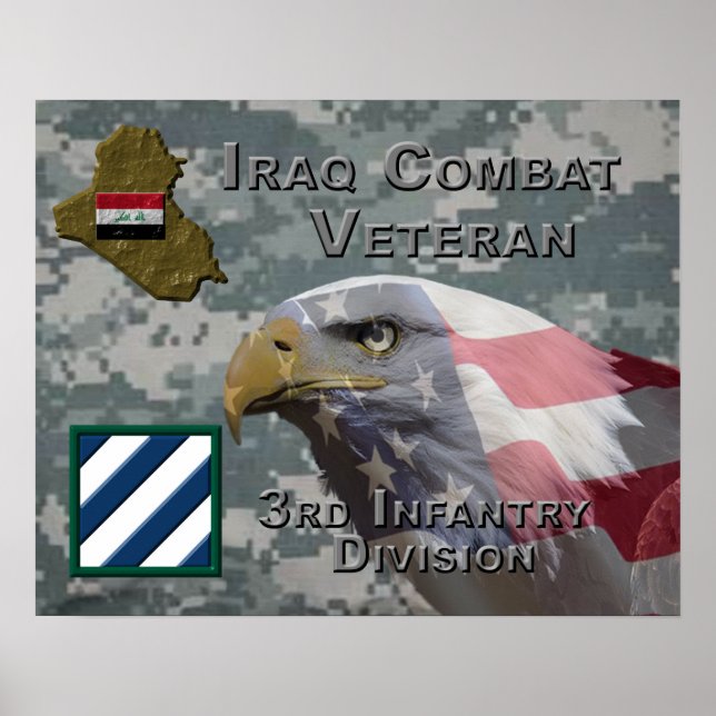 3rd Infantry Div Iraq Combat Veteran Poster (Front)