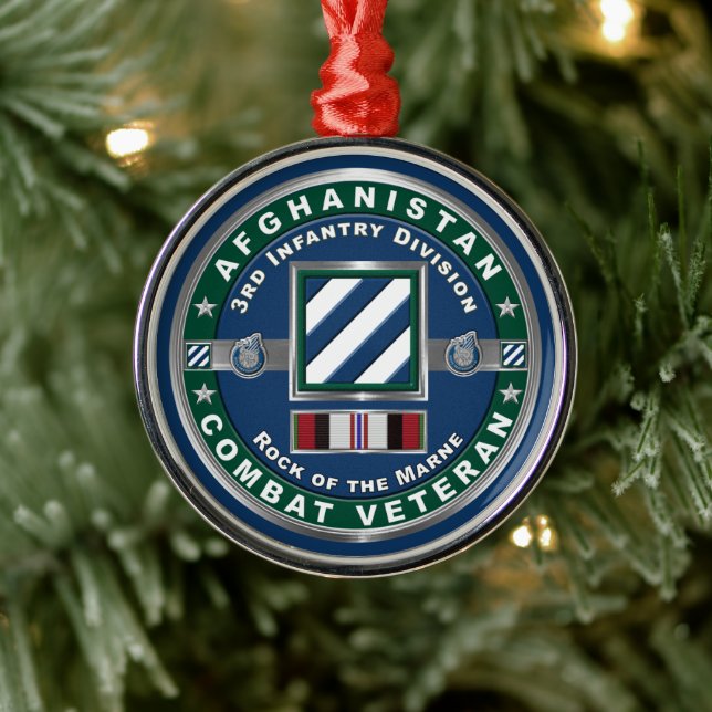 3rd Infantry Division Afghanistan Veteran Metal Tree Decoration (Tree)