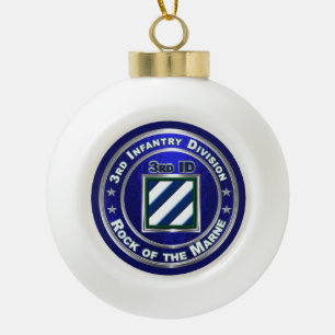 3rd Infantry Division  Ceramic Ball Christmas Ornament