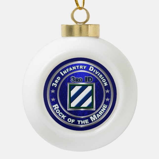 3rd Infantry Division  Ceramic Ball Christmas Ornament (Front)