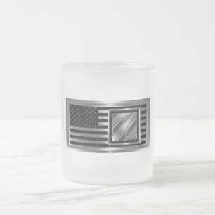 3rd Infantry Division Customised Flag Frosted Glass Coffee Mug