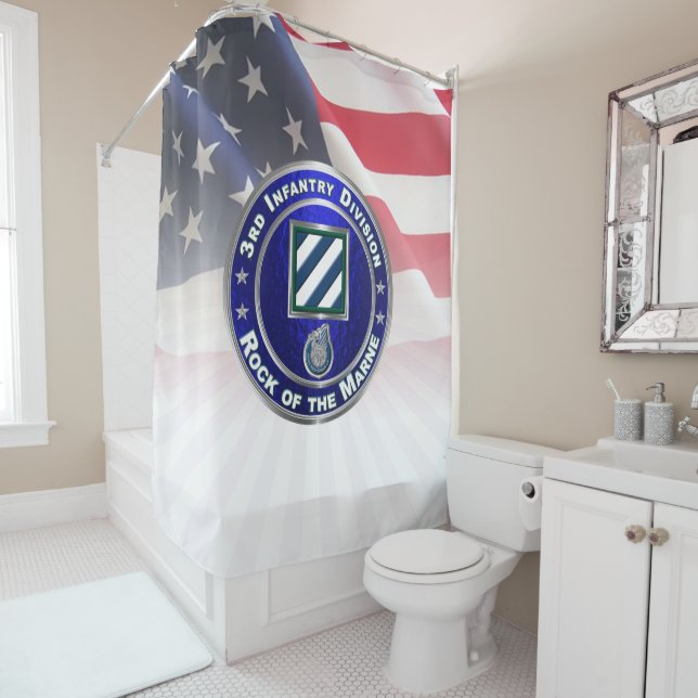 3rd Infantry Division  Shower Curtain (In Situ)