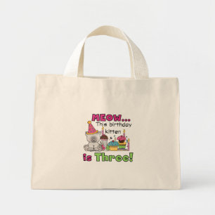 3rd Kitten Birthday T-shirts and Gifts Mini Tote Bag