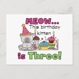 3rd Kitten Birthday T-shirts and Gifts Postcard