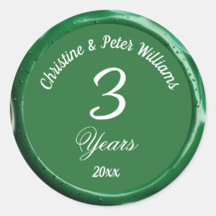 3rd Leather Wedding Sage Green Wax Seal Sticker