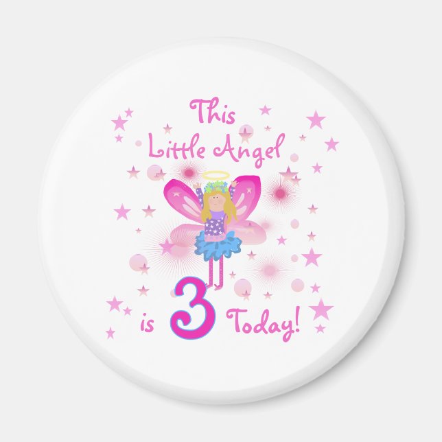 3rd Little Angel Birthday Magnet (Front)