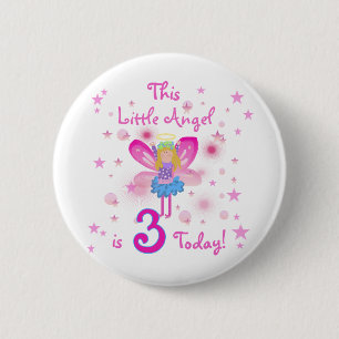 3rd Little Angel Birthday Tshirts and Gifts 6 Cm Round Badge