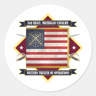 3rd Michigan Cavalry Classic Round Sticker