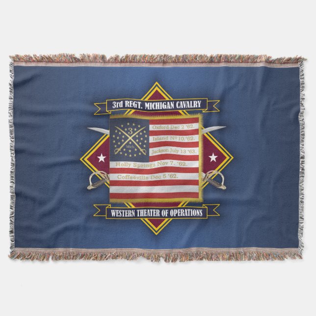 3rd Michigan Cavalry Throw Blanket (Front)