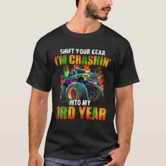 3rd Monster Truck Birthday Party Birthday Boy Todd T-Shirt