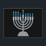 3rd Night of Hanukkah Glitter Postcard<br><div class="desc">Hanukkah 2022 will begin in the evening of Sunday 18 December and ends in the evening of Monday 26 December</div>