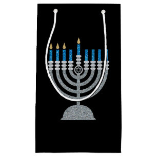 3rd Night of Hanukkah Glitter Small Gift Bag