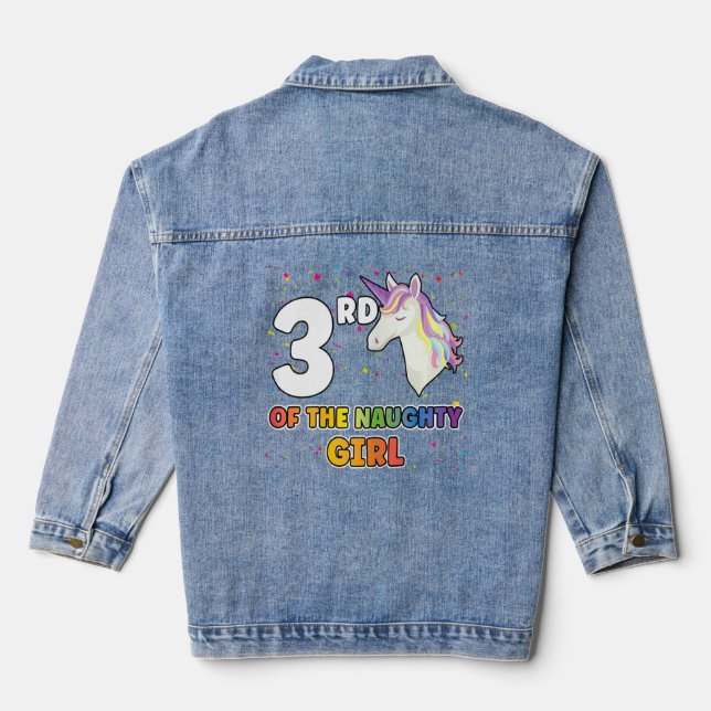 3rd of the naughty girl bday  denim jacket (Back)