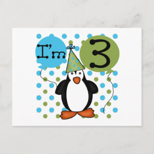 3rd Penguin Birthday Tshirts and Gifts Postcard
