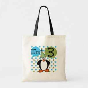 3rd Penguin Birthday Tshirts and Gifts Tote Bag