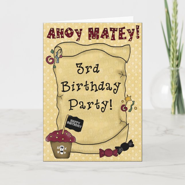 3rd Pirate Birthday Invitations (Front)