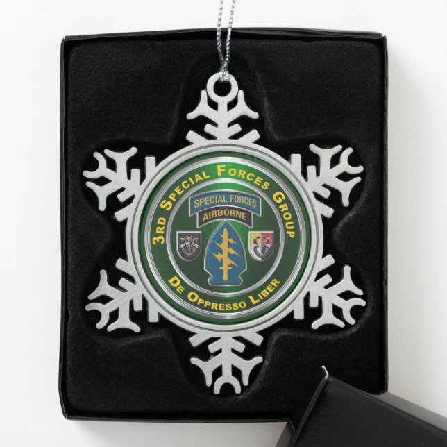 3rd Special Operations Group  Snowflake Pewter Christmas Ornament (Box)
