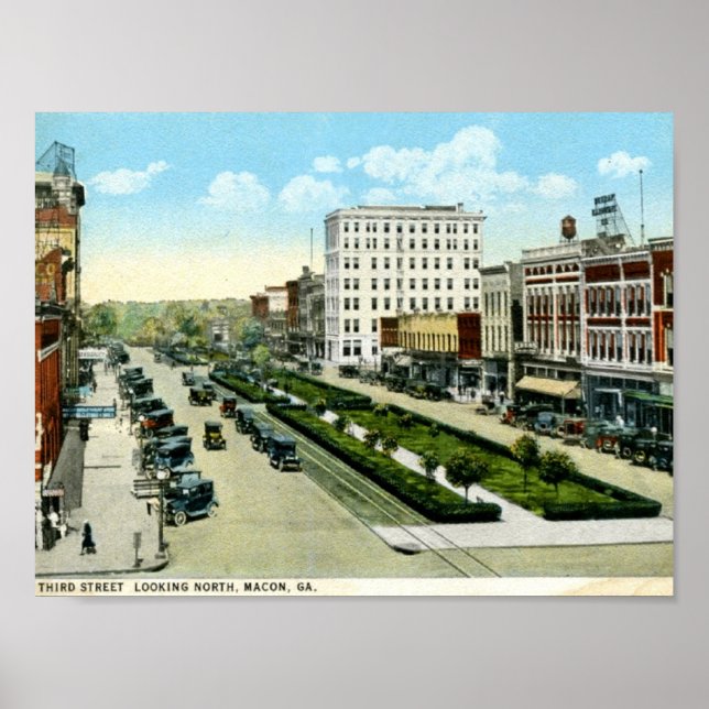 3rd St., Macon, Georgia 1920s Vintage Poster (Front)
