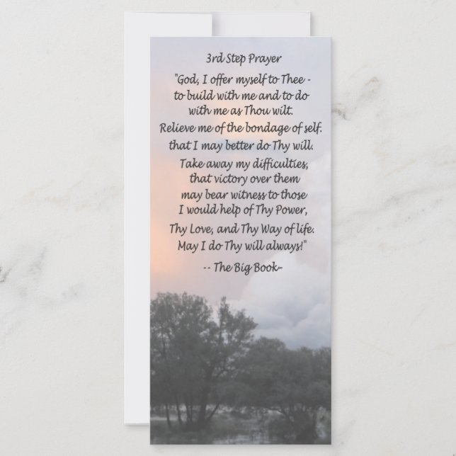 3rd step prayer bookmark (Front)